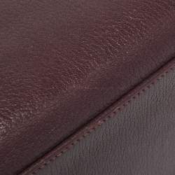 Pre Owned Hermès  Prune Chevre De Coromandel Leather Gold Finish Kelly Retourne 35 Bag