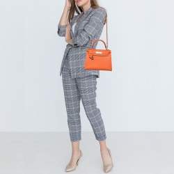 Hermes Feu Epsom Leather Palladium Finish Kelly Sellier 28 Bag