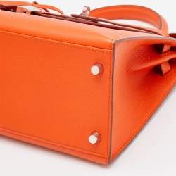 Hermes Feu Epsom Leather Palladium Finish Kelly Sellier 28 Bag