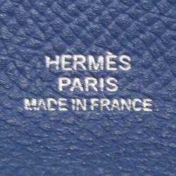 Pre Owned Hermes Bleu De Galice/Bleu Agathe Epsom Leather Bastia Coin Purse