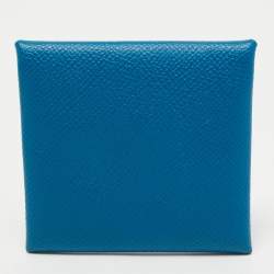 Pre Owned Hermes Bleu De Galice/Bleu Agathe Epsom Leather Bastia Coin Purse