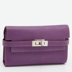 Hermès Anemone Chevre Leather Kelly Depliant Wallet