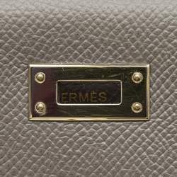 Pre Owned Hermes Etain Epsom Leather Gold Finish Kelly Sellier 25 Bag