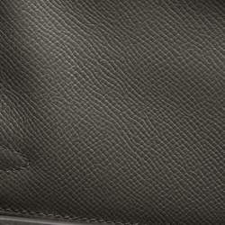 Pre Owned Hermes Etain Epsom Leather Gold Finish Kelly Sellier 25 Bag