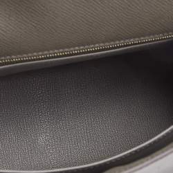 Pre Owned Hermes Etain Epsom Leather Gold Finish Kelly Sellier 25 Bag