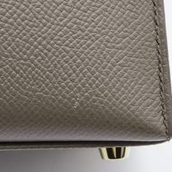 Pre Owned Hermes Etain Epsom Leather Gold Finish Kelly Sellier 25 Bag