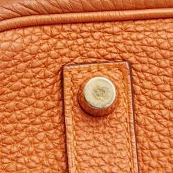 Pre Owned Hermes Orange Togo Leather Gold Finish Birkin 35 Bag