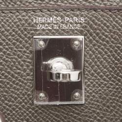 Pre Owned Hermès Etain Epsom Leather Palladium Finish Mini Kelly II Sellier 20 Bag