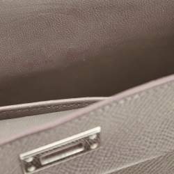 Pre Owned Hermès Etain Epsom Leather Palladium Finish Mini Kelly II Sellier 20 Bag