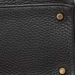 Hermes Black Fjord Leather Gold Finish Kelly Retourne 35 Bag