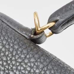 Hermes Black Fjord Leather Gold Finish Kelly Retourne 35 Bag