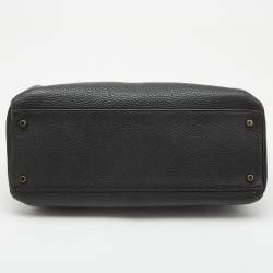 Hermes Black Fjord Leather Gold Finish Kelly Retourne 35 Bag