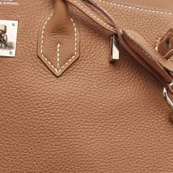 Pre Owned Hermes Gold Togo Leather Gold Finish Birkin 25 Bag 