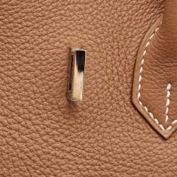 Pre Owned Hermes Gold Togo Leather Gold Finish Birkin 25 Bag 