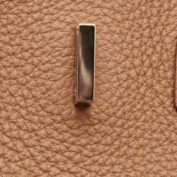 Pre Owned Hermes Gold Togo Leather Gold Finish Birkin 25 Bag 