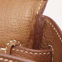 Pre Owned Hermes Gold Togo Leather Gold Finish Birkin 25 Bag 