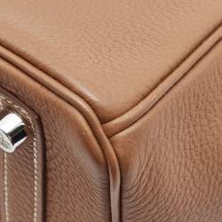 Pre Owned Hermes Gold Togo Leather Gold Finish Birkin 25 Bag 