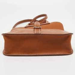 Pre Owned Hermes Fauve/Potiron Barenia Leather Halzan Mini Bag