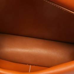 Pre Owned Hermes Fauve/Potiron Barenia Leather Halzan Mini Bag