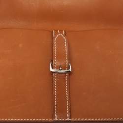 Pre Owned Hermes Fauve/Potiron Barenia Leather Halzan Mini Bag
