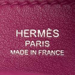 Pre Owned Hermes Rose Pourpre Veau Swift Leather Mini Halzan Bag