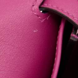 Pre Owned Hermes Rose Pourpre Veau Swift Leather Mini Halzan Bag