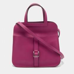 Pre Owned Hermes Rose Pourpre Veau Swift Leather Mini Halzan Bag