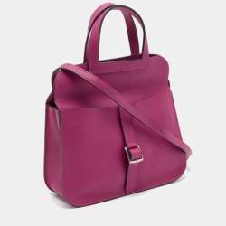 Pre Owned Hermes Rose Pourpre Veau Swift Leather Mini Halzan Bag