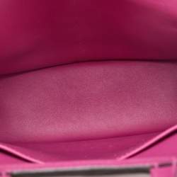 Pre Owned Hermes Rose Pourpre Veau Swift Leather Mini Halzan Bag