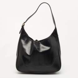 Pre Owned Hermes Black Box Leather Trim Hobo
