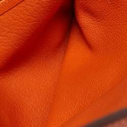 Hermes Orange Clemence Leather Gold Finish Birkin 35 Bag
