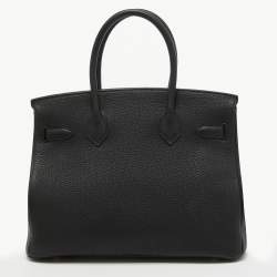 Pre Owned Hermès Black Togo Leather Gold Finish Birkin 30 Bag