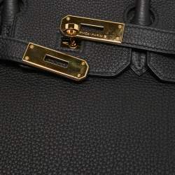 Pre Owned Hermès Black Togo Leather Gold Finish Birkin 30 Bag