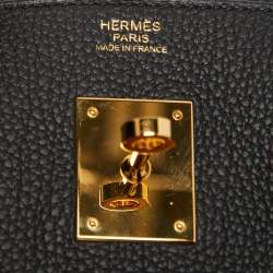 Pre Owned Hermès Black Togo Leather Gold Finish Birkin 30 Bag