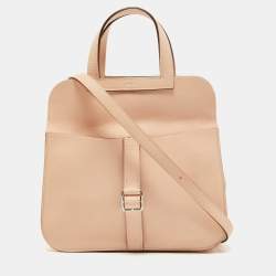 Pre Owned Hermes Rose Eglantine Veau Swift Leather Mini Halzan Bag 