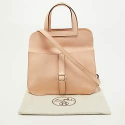Pre Owned Hermes Rose Eglantine Veau Swift Leather Mini Halzan Bag 