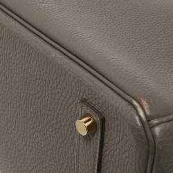 Pre Owned Hermès Etain Togo Leather Gold Finish Birkin 35 Bag