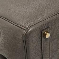 Pre Owned Hermès Etain Togo Leather Gold Finish Birkin 35 Bag