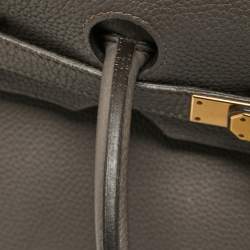 Pre Owned Hermès Etain Togo Leather Gold Finish Birkin 35 Bag