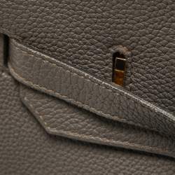 Pre Owned Hermès Etain Togo Leather Gold Finish Birkin 35 Bag