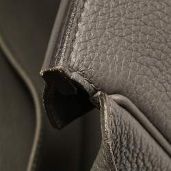 Pre Owned Hermès Etain Togo Leather Gold Finish Birkin 35 Bag
