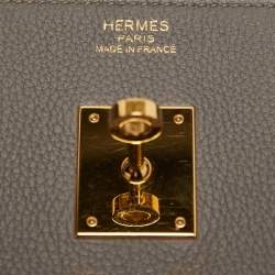 Pre Owned Hermès Etain Togo Leather Gold Finish Birkin 35 Bag