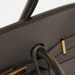 Pre Owned Hermès Etain Togo Leather Gold Finish Birkin 35 Bag