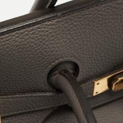 Pre Owned Hermès Etain Togo Leather Gold Finish Birkin 35 Bag