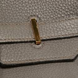Pre Owned Hermès Etain Togo Leather Gold Finish Birkin 35 Bag
