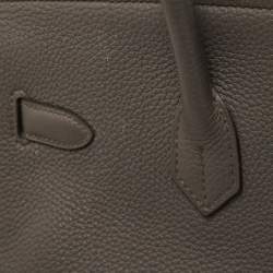 Pre Owned Hermès Etain Togo Leather Gold Finish Birkin 35 Bag
