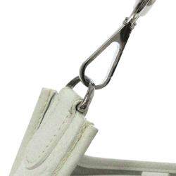 Pre Owned Hermes White Clemence Leather Evelyne Shoulder Bag