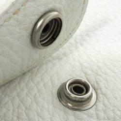 Pre Owned Hermes White Clemence Leather Evelyne Shoulder Bag