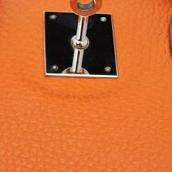 Hermes Orange/Etain/Sanguine Clemence Leather Palladium Finish Birkin 30 Bag