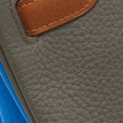 Hermes Orange/Etain/Sanguine Clemence Leather Palladium Finish Birkin 30 Bag